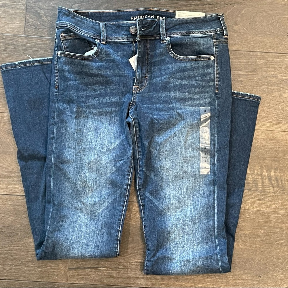 American Eagle Outfitters Dark Blue Straight Leg Jeans